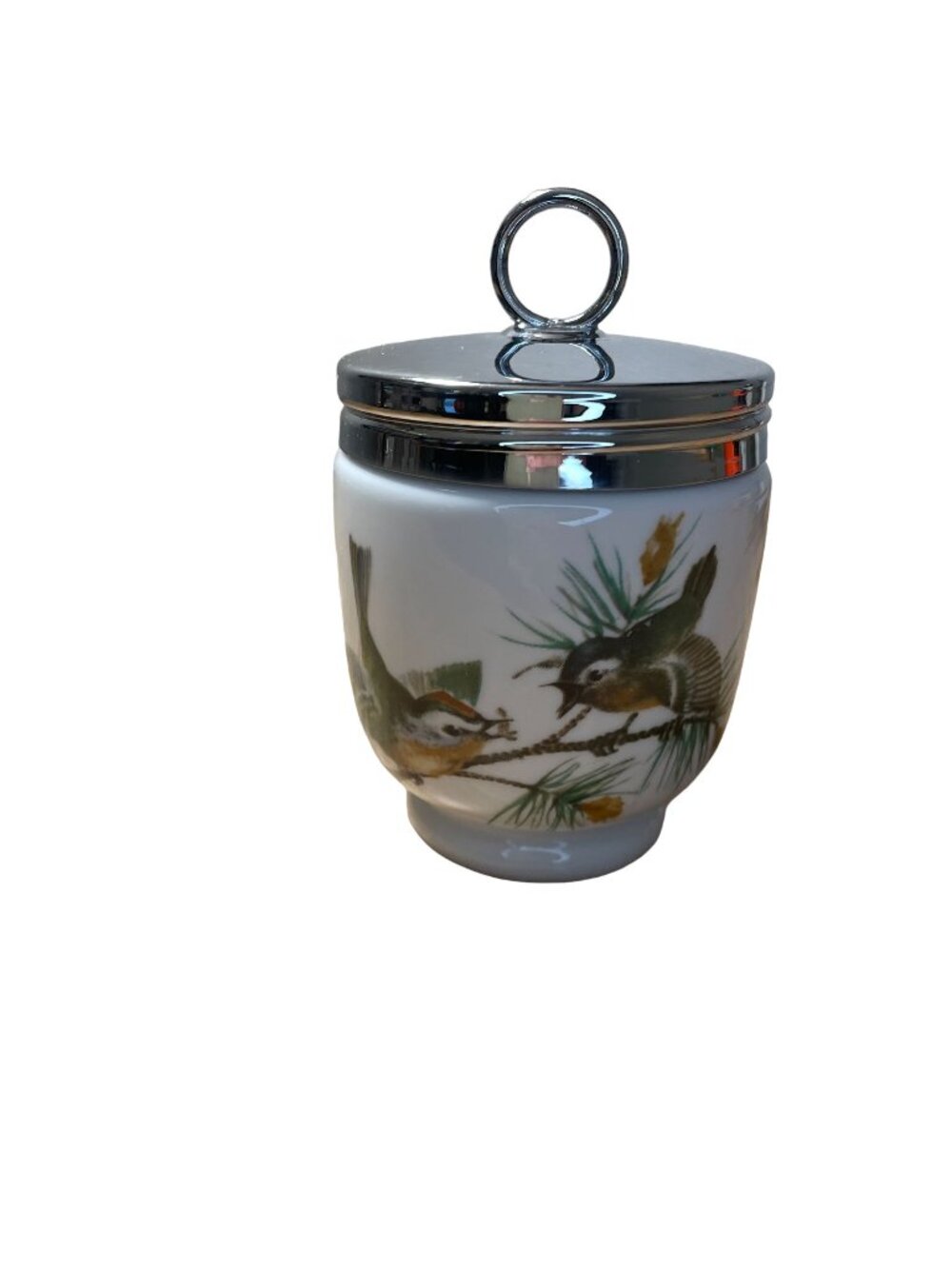 Vintage Royal Worcester Woodland Birds Egg Coddler 3.5 Inch England